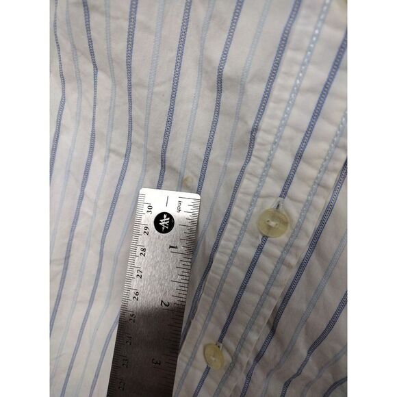 Vintage 90s? Tommy Hilfiger Blue & White Stripped Shirt SZ XL Hong Kong Womens - Picture 4 of 11